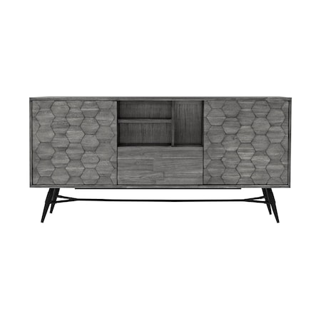 Armen Living Makena Sideboard Buffet in Gray Acacia Wood LCMKBUTG